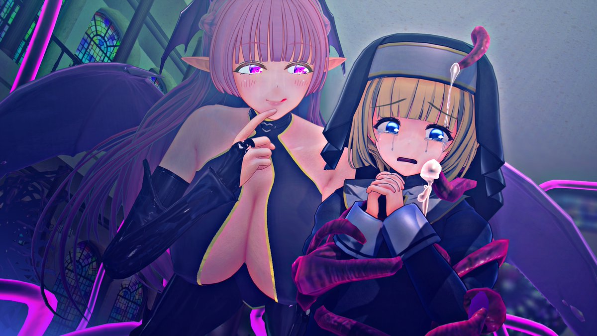 #cm3d版深夜の真剣エディット60分一本勝負
お題は｢2人」
「主よ、どうかお守りください…どうか…どうか……っ」
#COM3D2