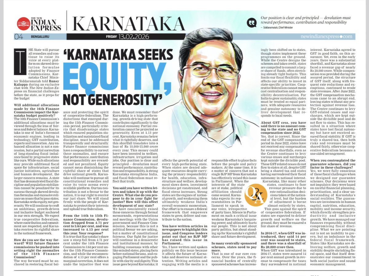 XpressBengaluru's tweet image. CM @siddaramaiah says they were fully conscious of fiscal challenges when they designed  Guarantee schemes. Decisions werent impulsive, but based on financial planning, prioritisation &amp;amp; clear understanding of state's social realities"he tells @bansykalappa newindianexpress.com/states/karnata…