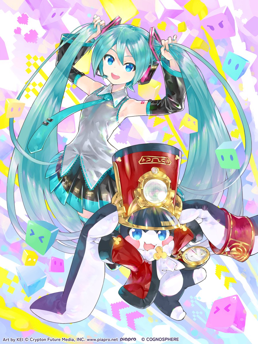 cfm_miku's tweet image. 『崩壊：スターレイル』Ver.4.0実装を記念して
KEIさん描き下ろしの「初音ミク×パム」コラボイラストを公開🎤🚂

ツインテールがトレードマークなふたりが、
エンタメが繁栄する星「二相楽園」へ元気にご案内✨

@houkaistarrail

#スターレイル新星開幕
#初音ミク