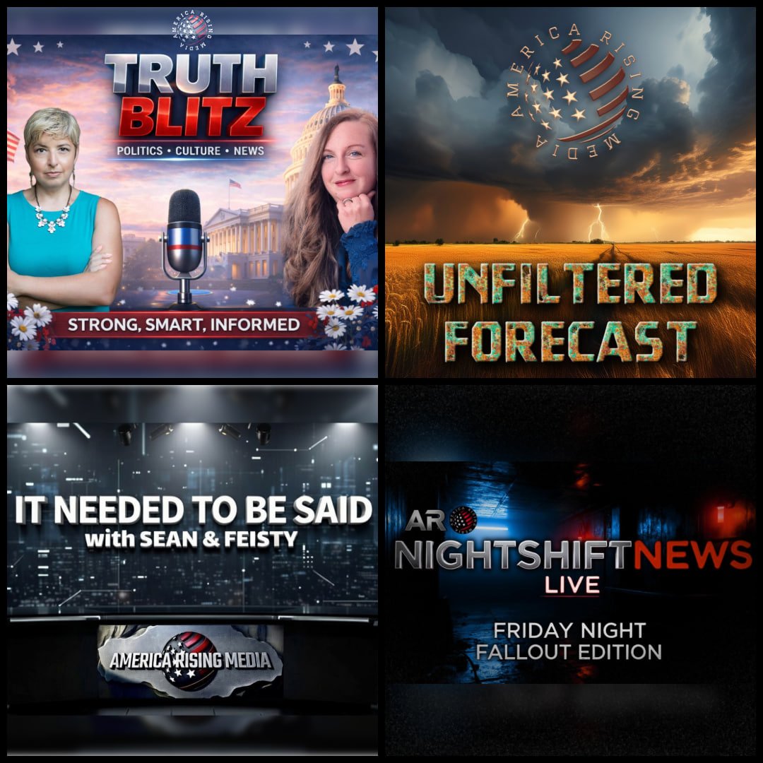 _ARMedia's tweet image. Friday - February 13th on America Rising Media: 
Truth Blitz, Unfiltered Forecast, It Needed to Be Said, &amp;amp; AR Nightshift News Live 
- - - - - - - - - - - - - - - - - - - - - 

TRUTH BLITZ
w/ @Free4AllToLearn &amp;amp; @bravespiano 
1 pm Eastern
*ARM channels

- - - - - - - - - - - - - -