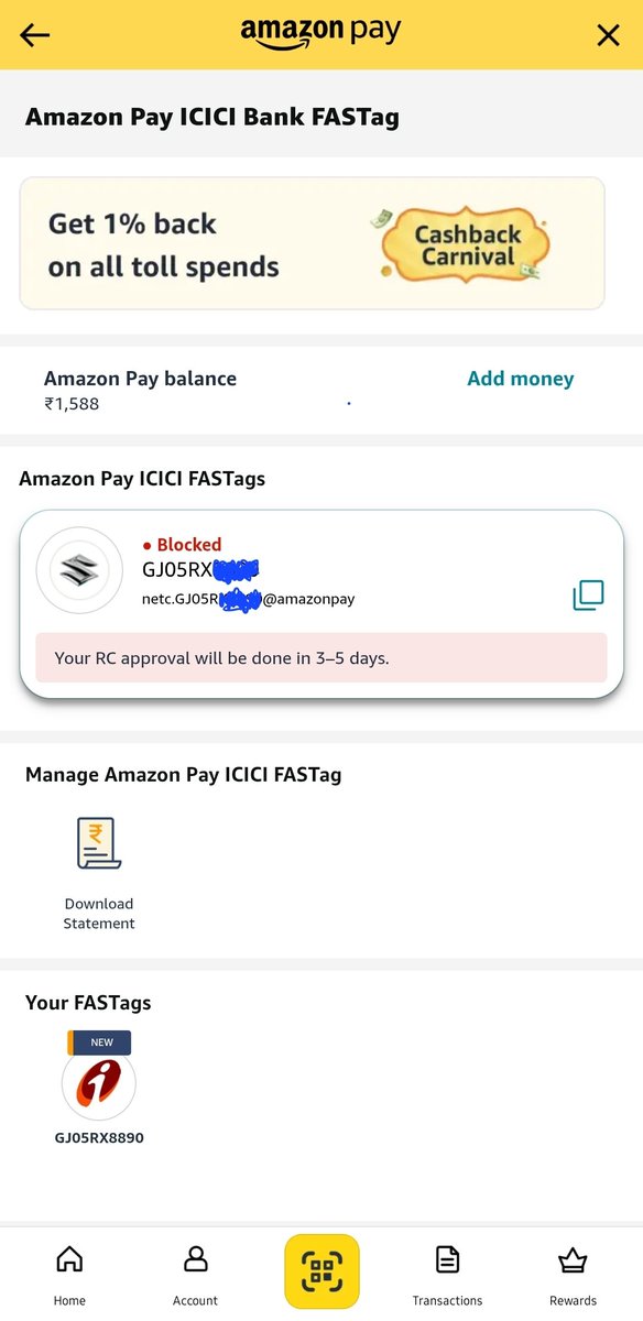 dhaval3313's tweet photo. Hello @AmazonHelp @amazonIN How much time you will take to approve the Amazon pay fastag issued through you of bank @ICICIBank_Care @ICICIBank 

Bank @ICICIBank_Care has already approved all KYV documents, pending from @AmazonHelp 

I will never let others to buy fastag of Amazon https://t.co/IkQFAQGDxP