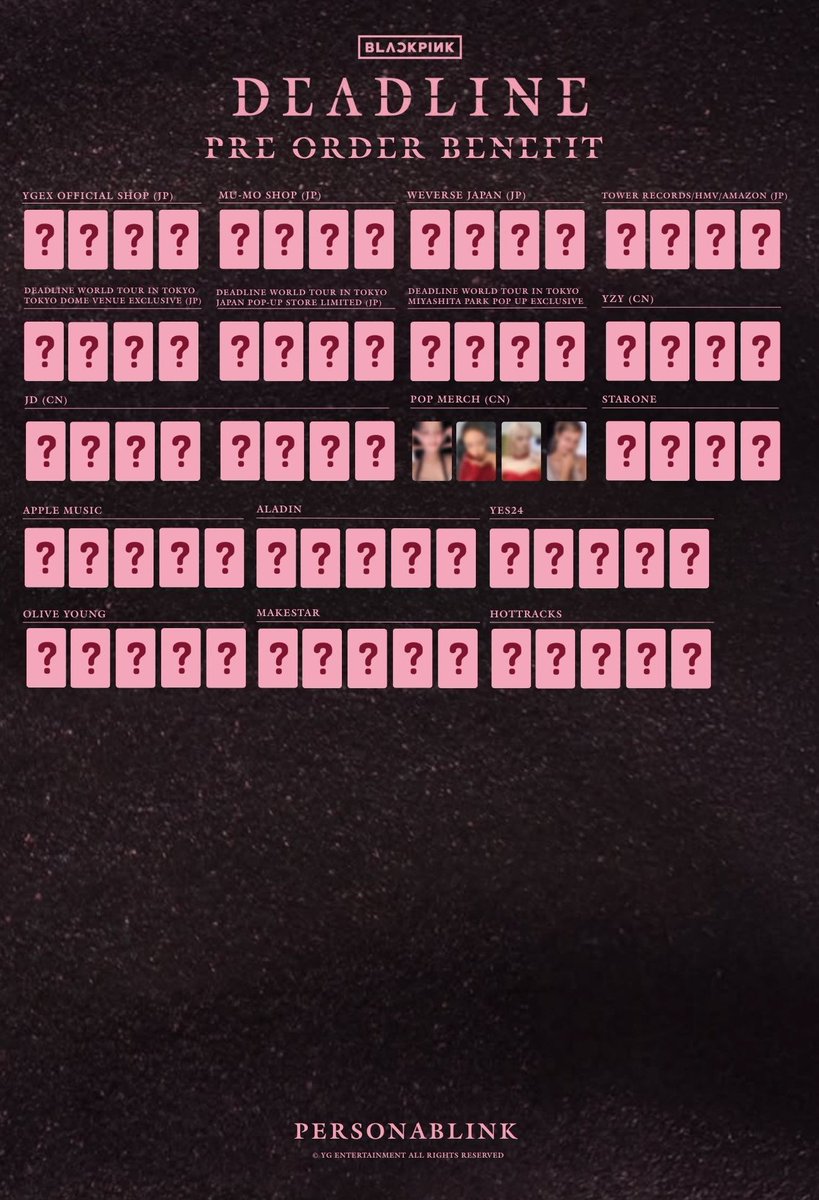 BLACKPINK [DEADLINE] PRE ORDER BENEFIT LIST (TO BE UPDATED)