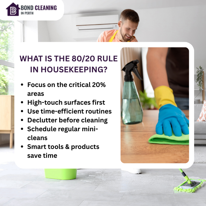 bcic_perth's tweet image. Want to clean smarter, not longer?🧹Focus on key areas that transform your home’s appearance quickly. For inspections, vacate cleaning Perth professionals ensure a detailed finish. 
See more-bondcleaninginperth.com.au/80-20-rule-in-…

📞Call us on 08 7078 0067 today.
#CleanSmarter #HousekeepingTips