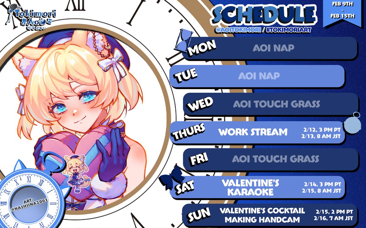 AoiTokimori's tweet photo. Back from a fun vacation just in time to celebrate Valentine's!! If we're lucky maybe a cover will drop this weekend as well👀
(Cocktail stream may have to be changed but fingers crossed🤞)

Join the Cosmia Discord!
https://t.co/xPnSzCClCh

Newest cover!
https://t.co/ACilfwaNXF https://t.co/gbT06lO2y1