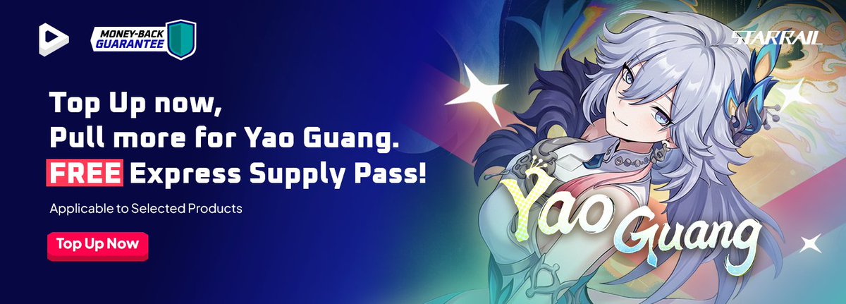 Ready to pull more and bring home Yao Guang?! ✨

Top up Honkai: Star Rail on Joytify now and get a FREE Express Supply Pass 🎟️

(applicable to selected products).

🛡️ Money-Back Guarantee• Safe • Fast Process

Limited promo 13–20 Feb 2026!