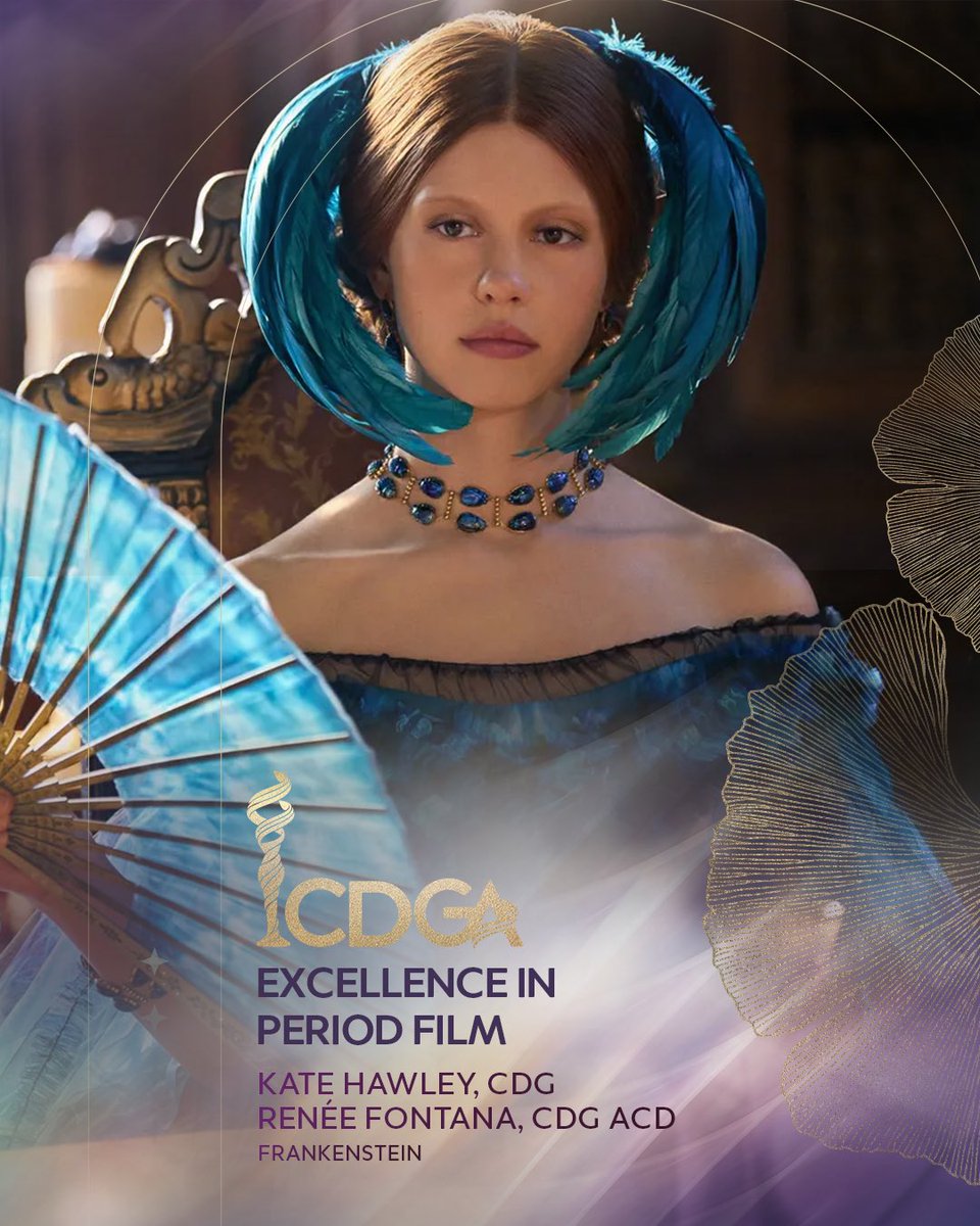 CostumeAwards's tweet photo. The award for Excellence in Period Film goes to costume designer Kate Hawley, CDG, for “Frankenstein.”
Kate Hawley, CD CDG
Renée Fontana, CDG ACD
#CDGA
#CostumeDesignersGuild #CDG892
#NakedWithoutUs #Frankenstein https://t.co/2wqsS9iHWG