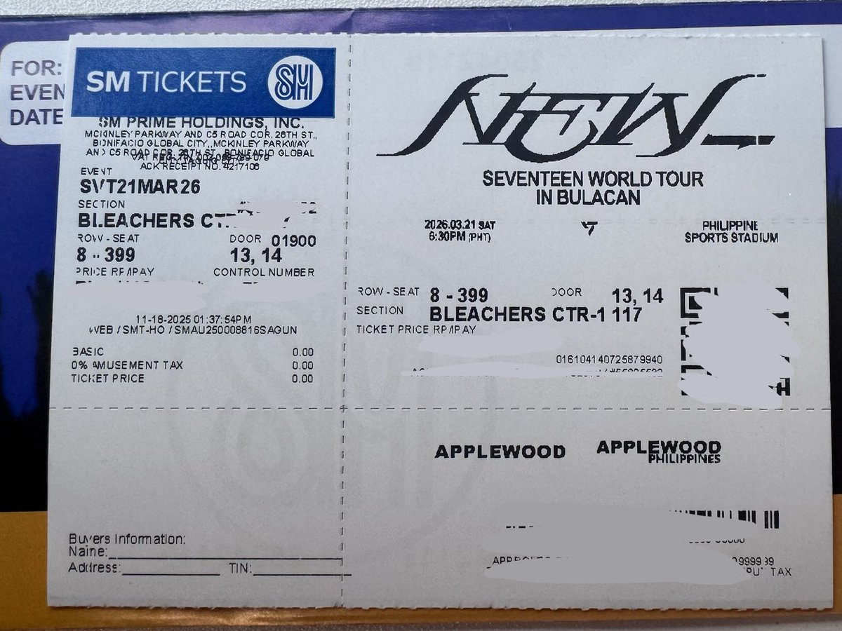 j__6ft's tweet photo. LFB: SEVENTEEN WORLD TOUR [NEW_] IN BULACAN🇵🇭

📅 2026. 03. 21 (SAT) 6:30PM PHT
📍 PHILIPPINE SPORTS STADIUM
 - Bleachers Center.

reason: conflict sched

Meetup: 📍BGC

#SEVENTEEN #세븐틴
#SVT_WORLDTOUR #NEW_BULACAN
#SVT_TOUR_NEW_
#APPLEWOOD #APPLEWOODPH https://t.co/n9Veimi6Ev