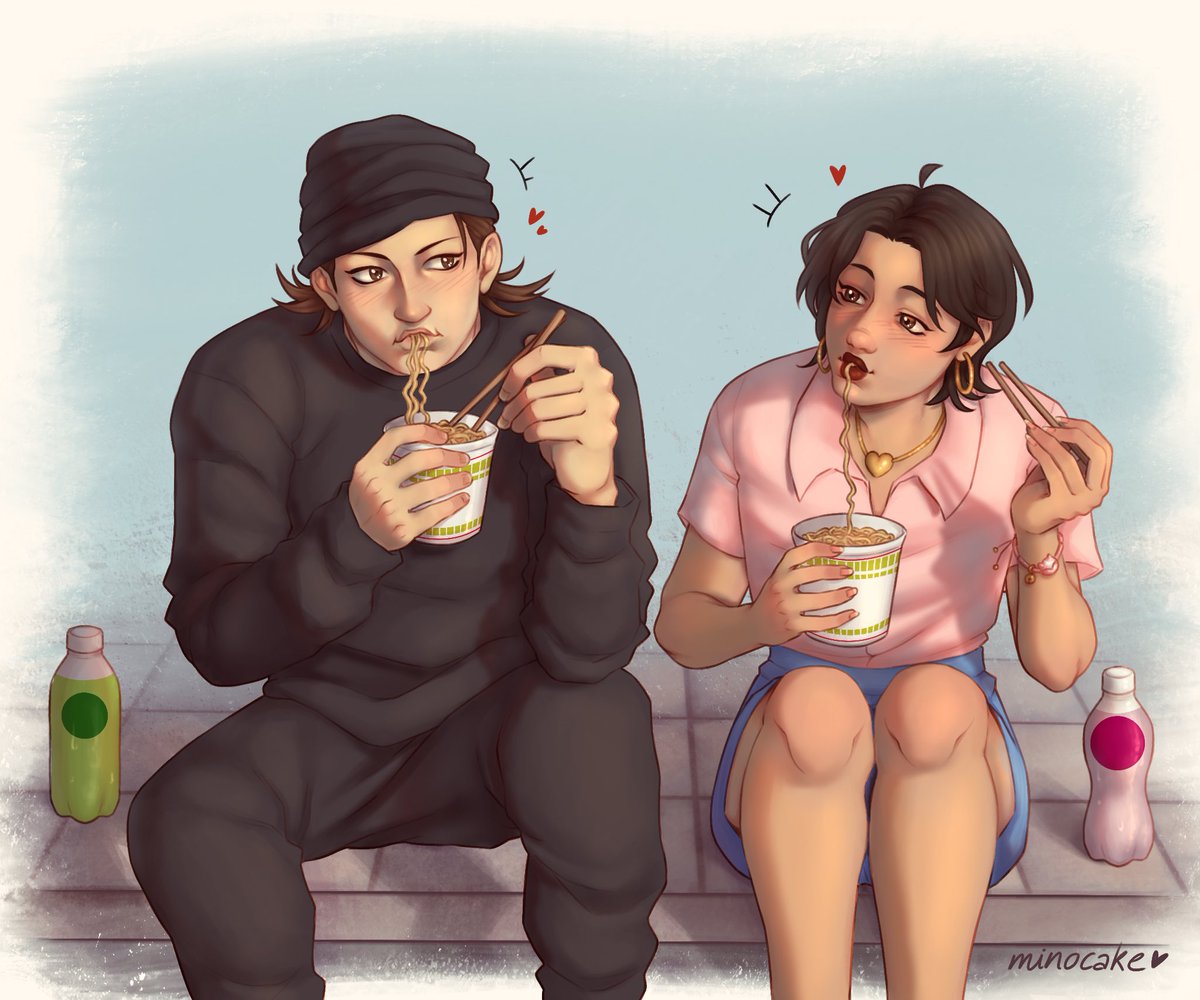 Minoandthecakes's tweet photo. Completed comm for @B0ARHEART ! My brain turned on for half a second while rendering the shadows 👁👄👁
#jjkoc #jjkcommission #jjkino #JujutsuKaisen #commissiondrawing https://t.co/lYckMbWQhM