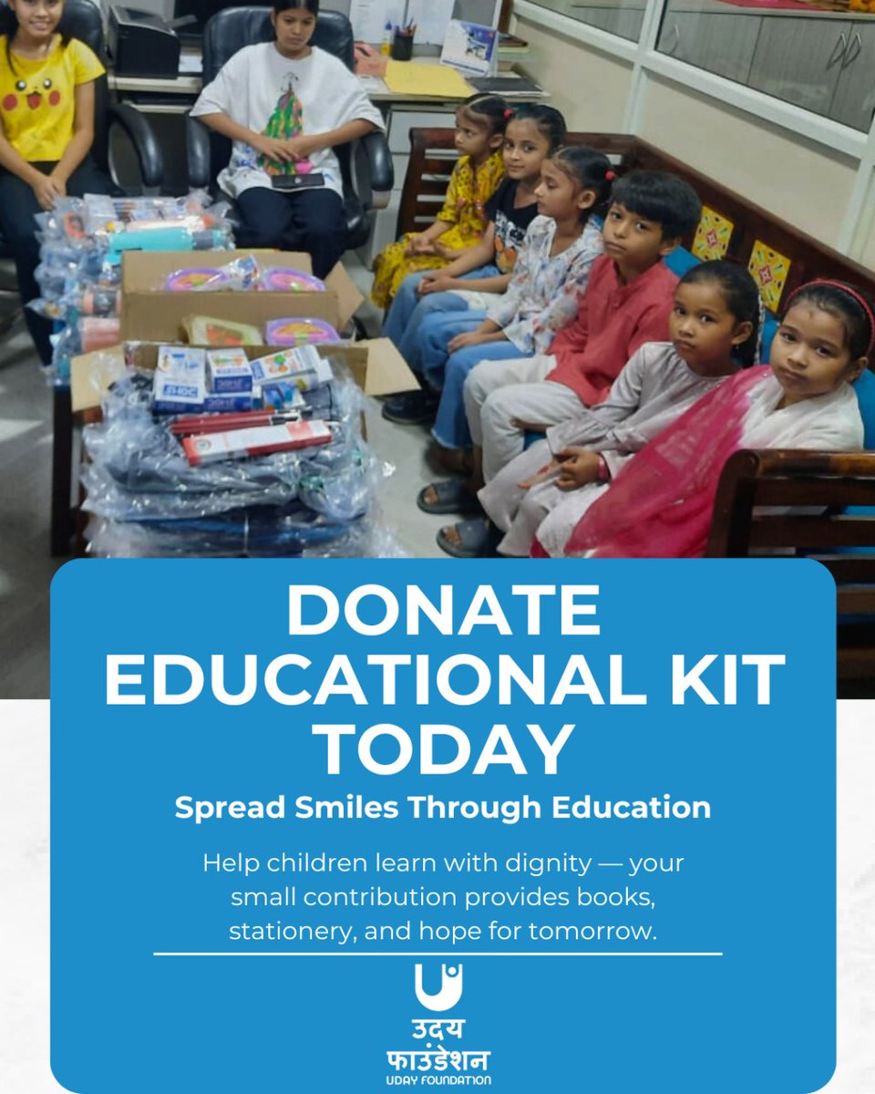 udayfoundation's tweet photo. Education is the best gift you can give. 🌼
Donate an Educational Kit today.
👉 https://t.co/mQ7j0aZv0A https://t.co/eAo8wHETPy