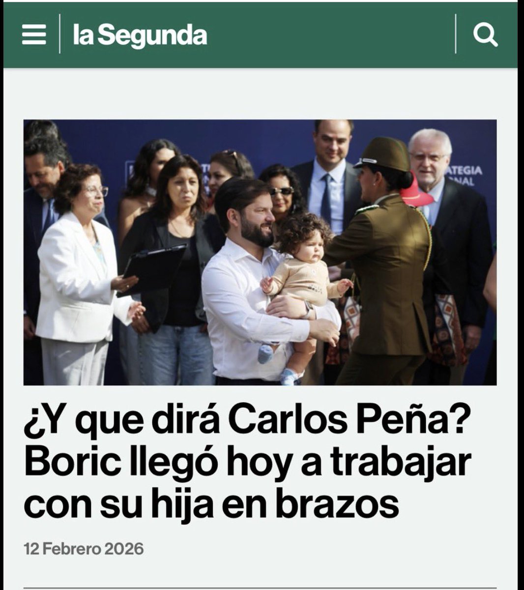 Además de borracho, drogadicto, homosexual, ladrón y corrupto pasó de “mentiroso” a “MENTIROSO COMPULSIVO” porque Violeta Boric Carrasco nació el 26 de junio de 2025 en el Hospital Clínico de la Universidad de Chile. O sea el permiso maternal venció hace tiempo ¡No hoy!