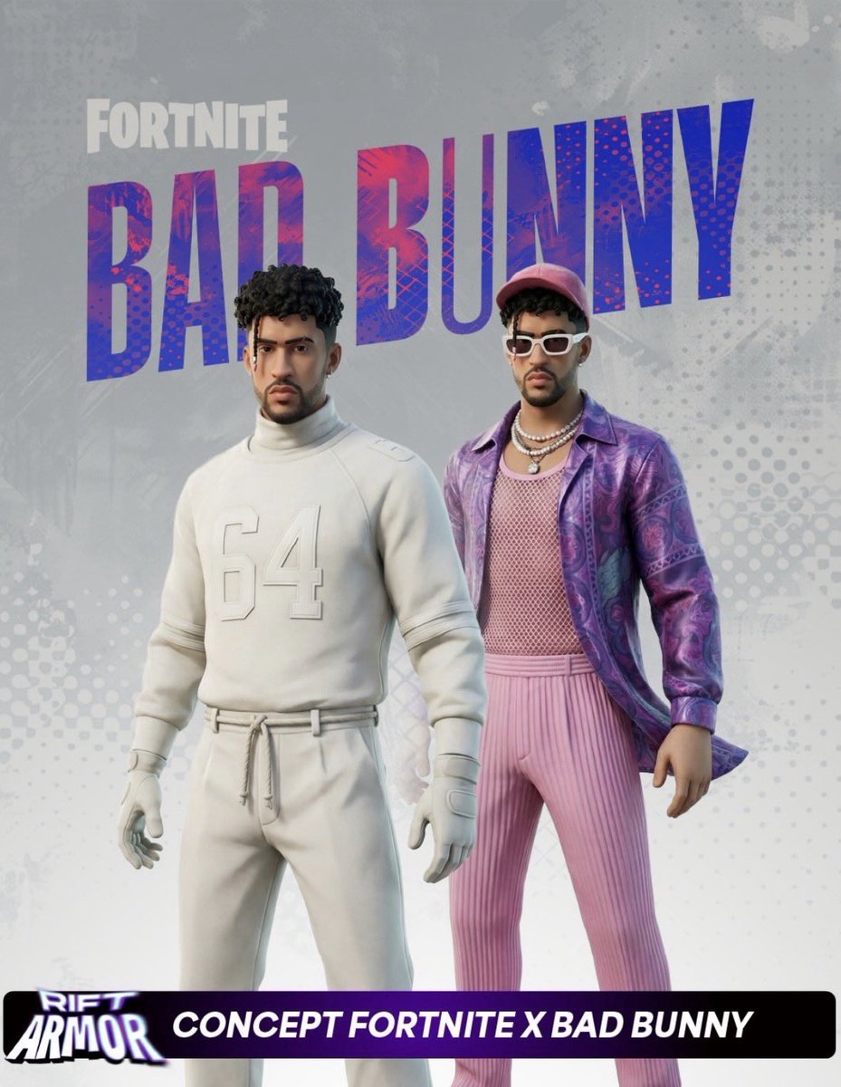 FNBRLeaks's tweet photo. Fortnite x Bad Bunny concept 👀

You buying? 

(Via: @RiftArmor) https://t.co/SWxSUicaJm