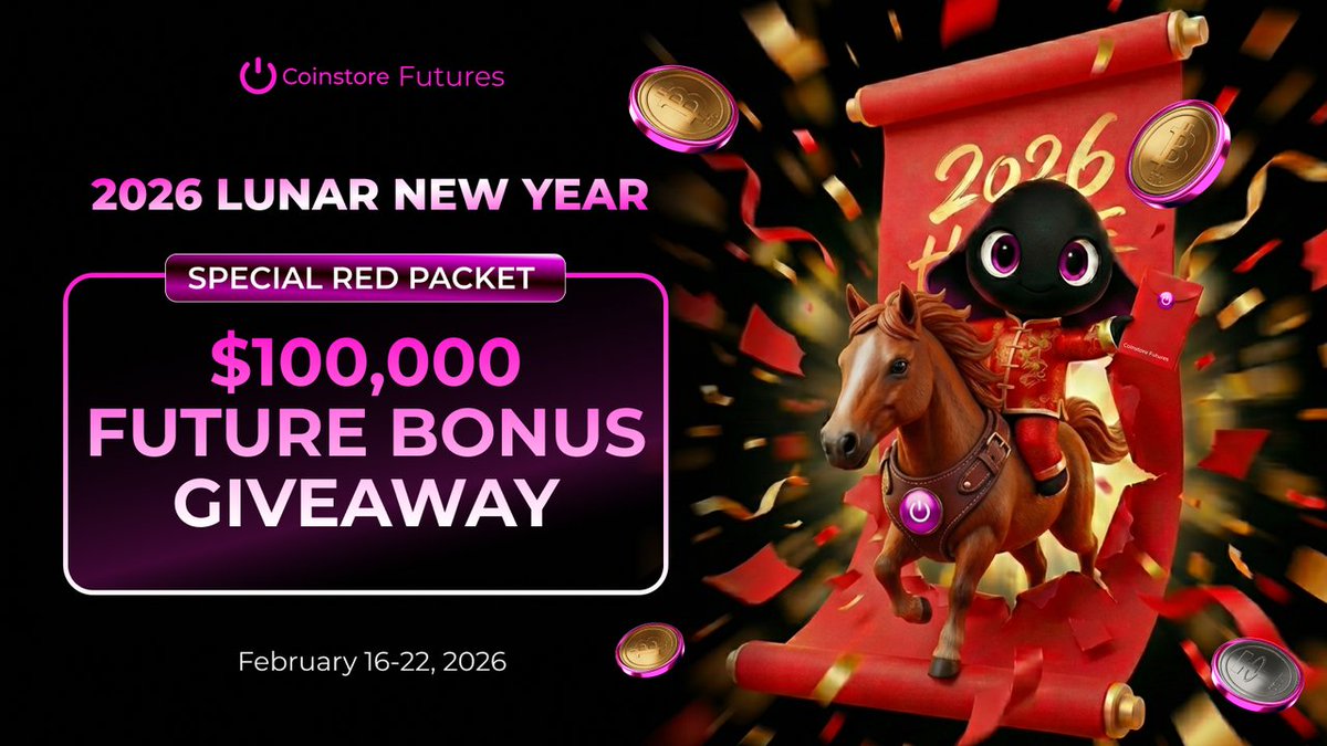 🧧 2026 Lunar New Year Red Packet Giveaway
Celebrate the Lunar New Year with a special red packet event 🎉

We’re giving away a total of $100,000 in Futures Bonus, shared among eligible participants 💰
🎁 How to Join:
1️⃣ Follow @CoinstoreFutures
2️⃣ Repost this post 🔁
3️⃣ Tag 3