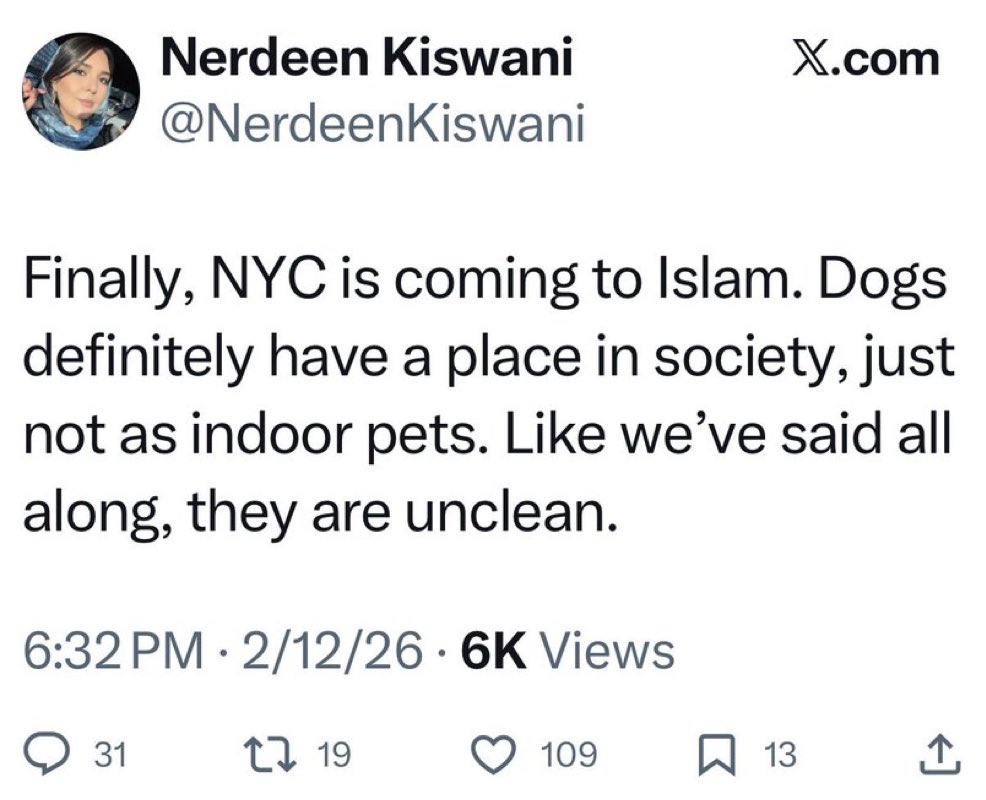 Not to be Islamophobic but I’d rather own a dog than marry a nine year old.