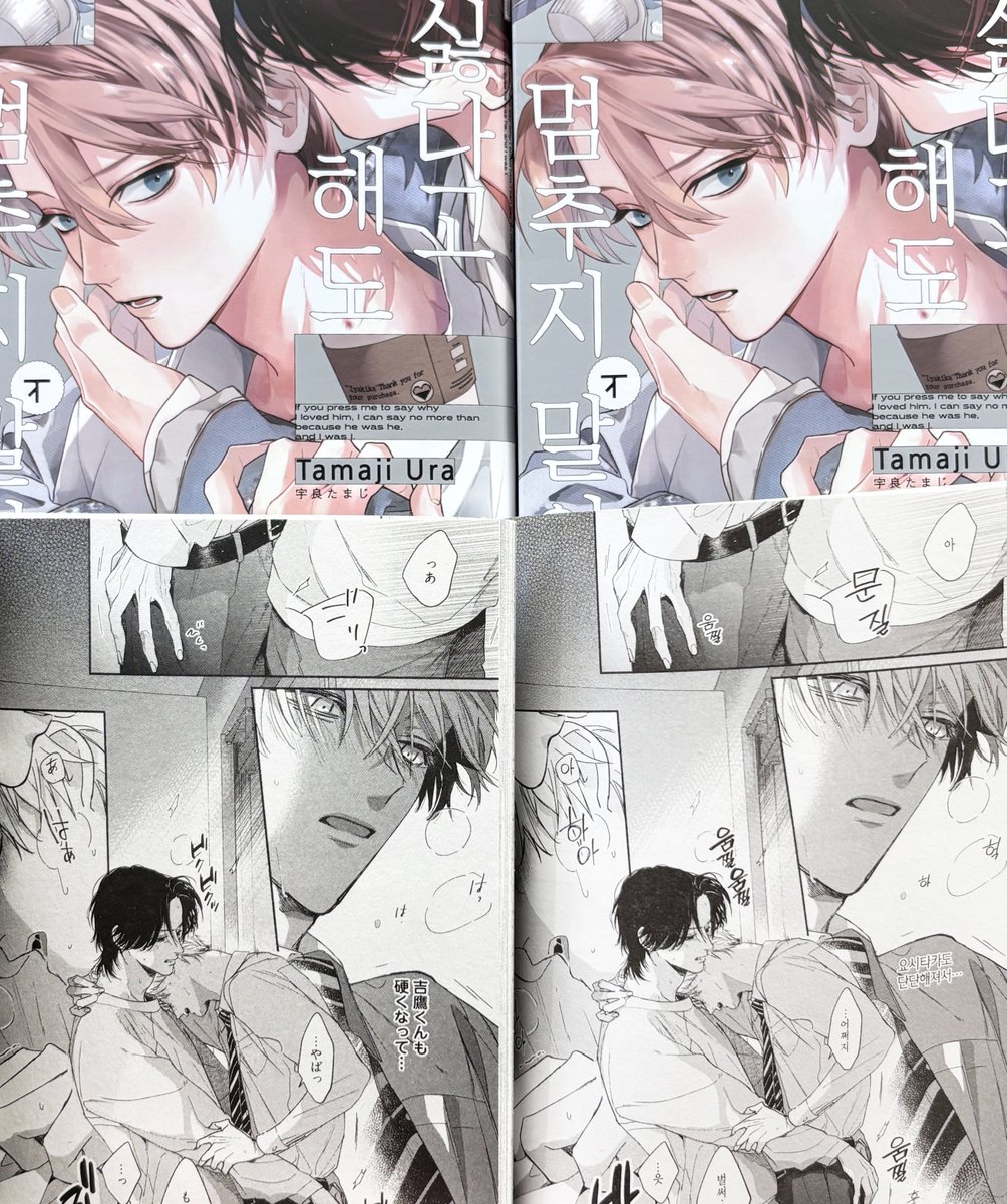 宇良たまじ先生（<a href="/ura_urakuun/">宇良たまじ</a>）『イヤって言ってもきかないで 上下』韓国版の見本誌をいただきました！
独占欲強め大学生×お人好し会社員の年の差ピュアきゅんラブ、不器用で恋愛ベタなふたりが少しずつ想いを通わせていく様子は海を越えても夢中になるはず♡