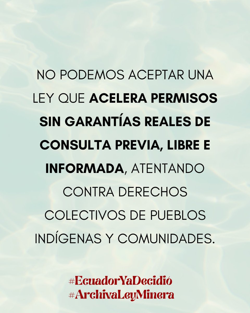 El agua vale más que cualquier contrato. #EcuadorNoTeDejes #ArchivaLeyMinera 💧🛑<a href="/alejo_laraP/">Alejandro Lara</a> <a href="/abg_sergioec/">Sergio Peña Veloz</a>