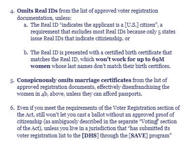jennycohn1's tweet image. Here’s my new &amp;amp; expanded summary of the GOP’s so-called “Save America Act.” I expanded it to add more info re the Act’s proposed voter purge program, which seems to have been inspired by whatever “DOGE” did to DHS &amp;amp; SSA databases. Pls tell ur Senators to vote NO on this horror:…