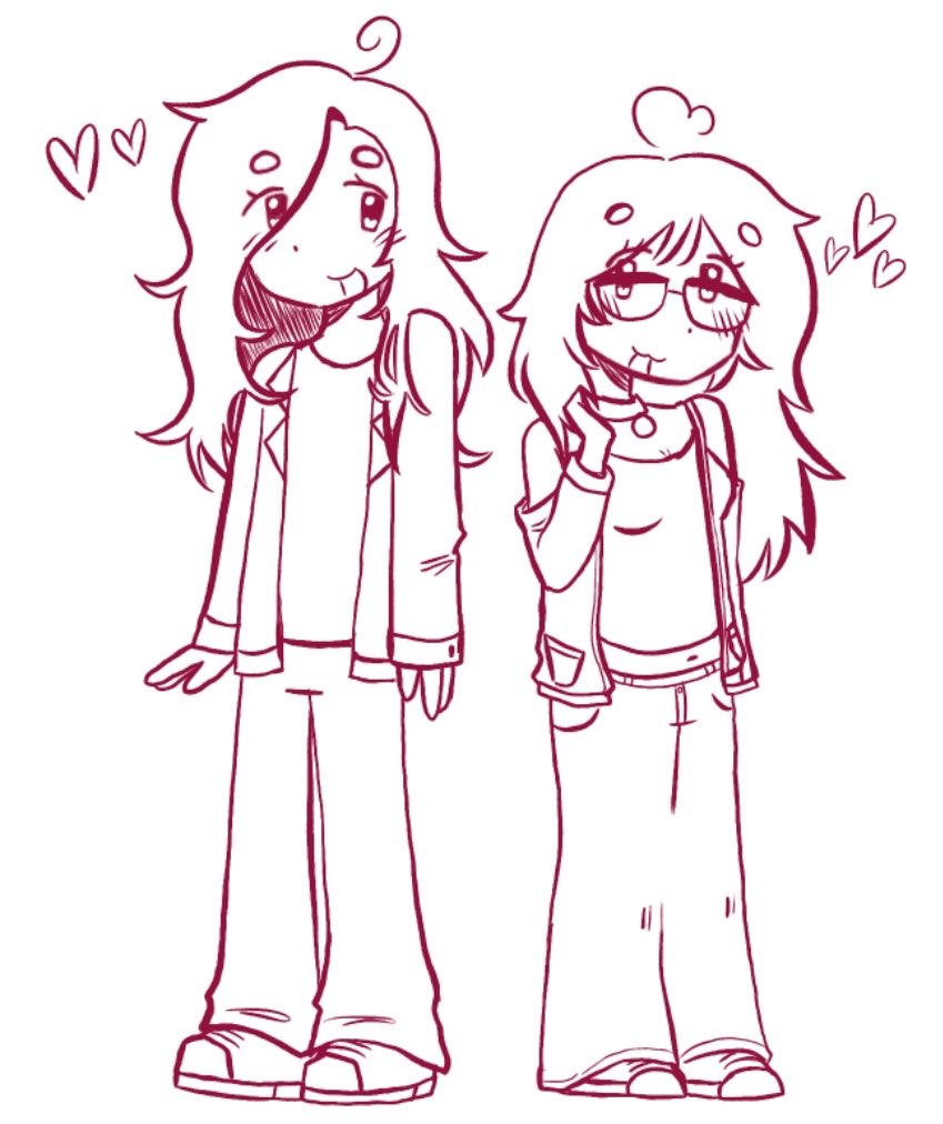 today's doodles!

first is some character i based off entrapts from she-ra and the princesses of power

second is just me and my wonderful amazing wife aaa i love her so much