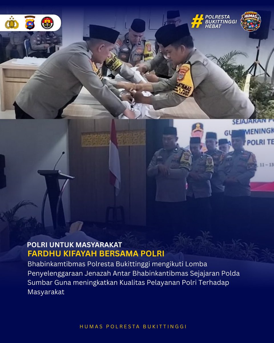 Humas_Res_Bkt's tweet photo. Bhabinkamtibmas Polresta Bukittinggi mengikuti Lomba Penyelenggaraan Jenazah Antar Bhabinkantibmas Sejajaran Polda Sumbar Guna meningkatkan Kualitas Pelayanan Polri Terhadap Masyarakat https://t.co/w7qMmRWSVS