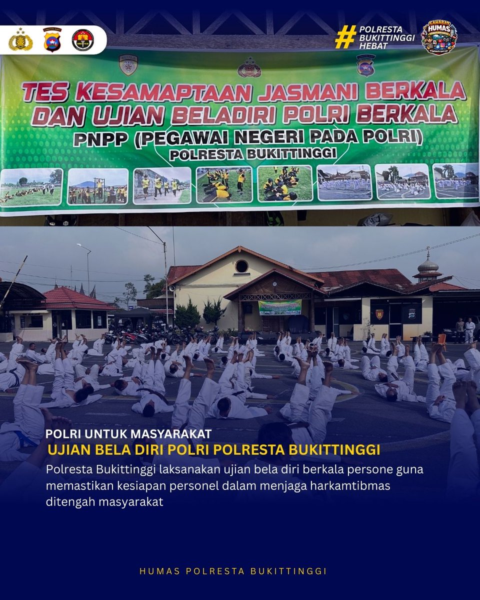 Humas_Res_Bkt's tweet photo. Polresta Bukittinggi laksanakan ujian bela diri berkala persone guna
memastikan kesiapan personel dalam menjaga harkamtibmas ditengah masyarakat https://t.co/gRnSAnhc3R