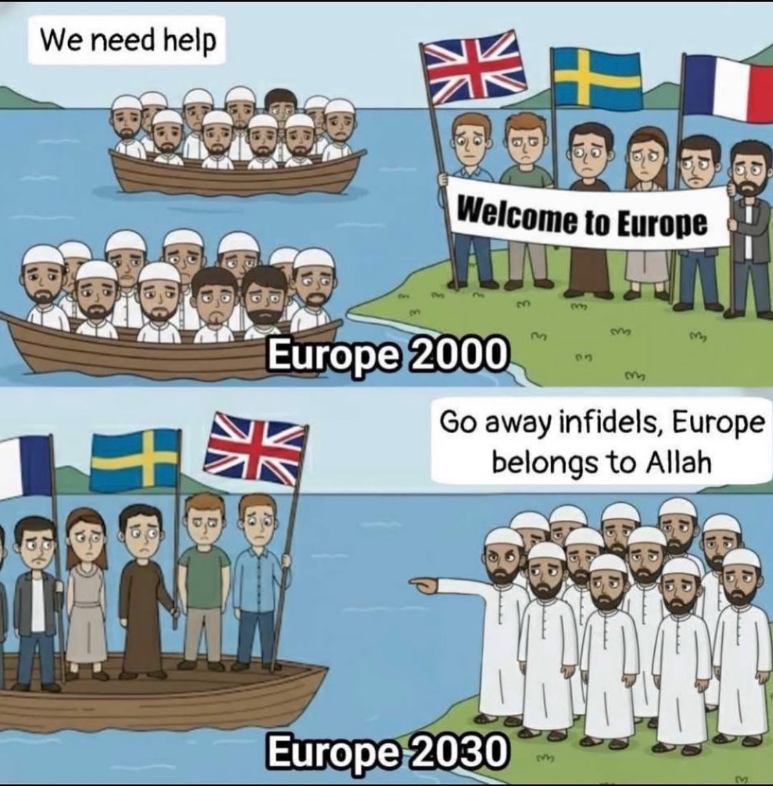 Muslims conquered Europe without firing a single shot. 

Thank a leftist.