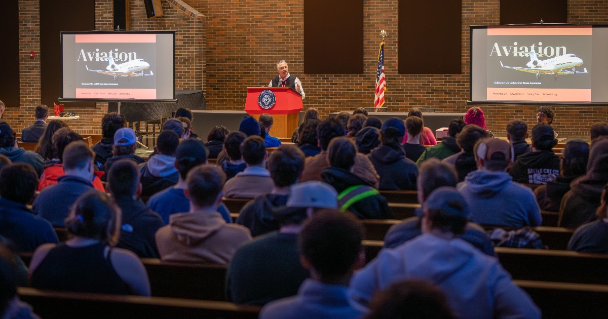LewisUniversity's tweet image. Yesterday’s #LewisU Substance Use &amp;amp; Alcohol Abuse Awareness event gave our Aviation students real-world insight into the challenges and expectations they'll face in the aviation profession. 

Commitment to safety strengthens our entire community. 

#AviationSafety