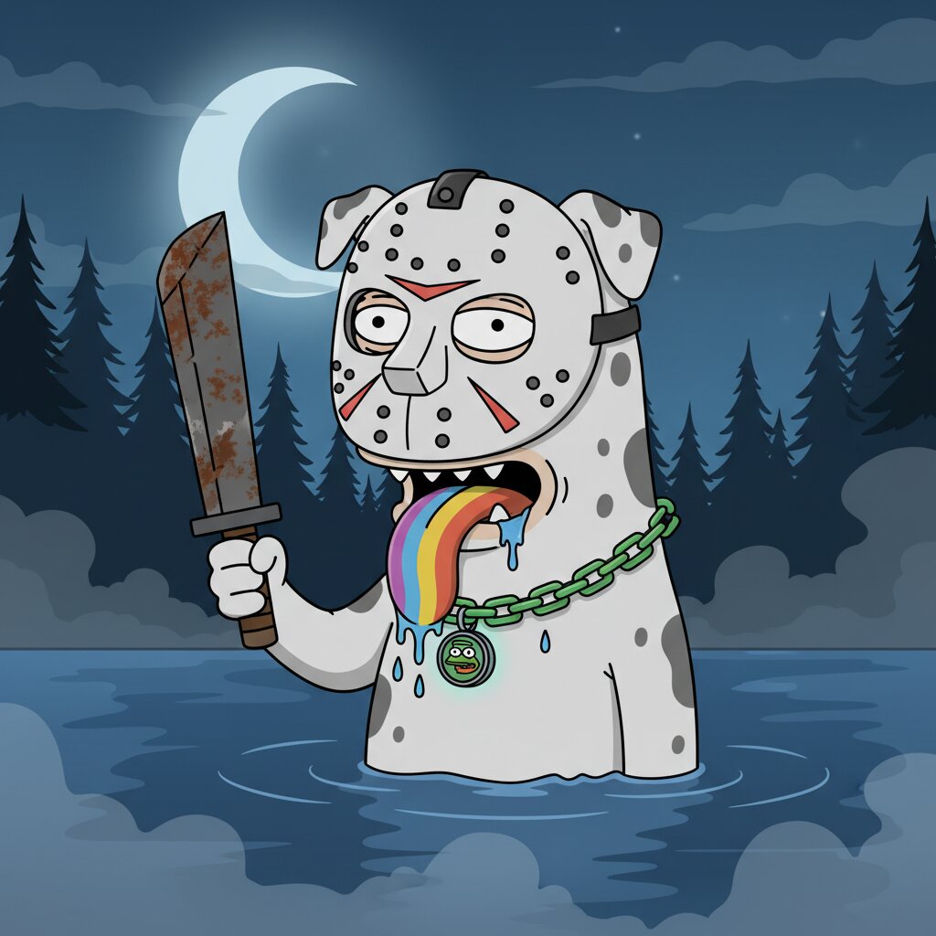 pepesdog_'s tweet photo. Friday the 13th. Bears thought I was dead... I'm just getting started 🔪🎭 #pepesdog #CC8 https://t.co/1djV8rg2bn