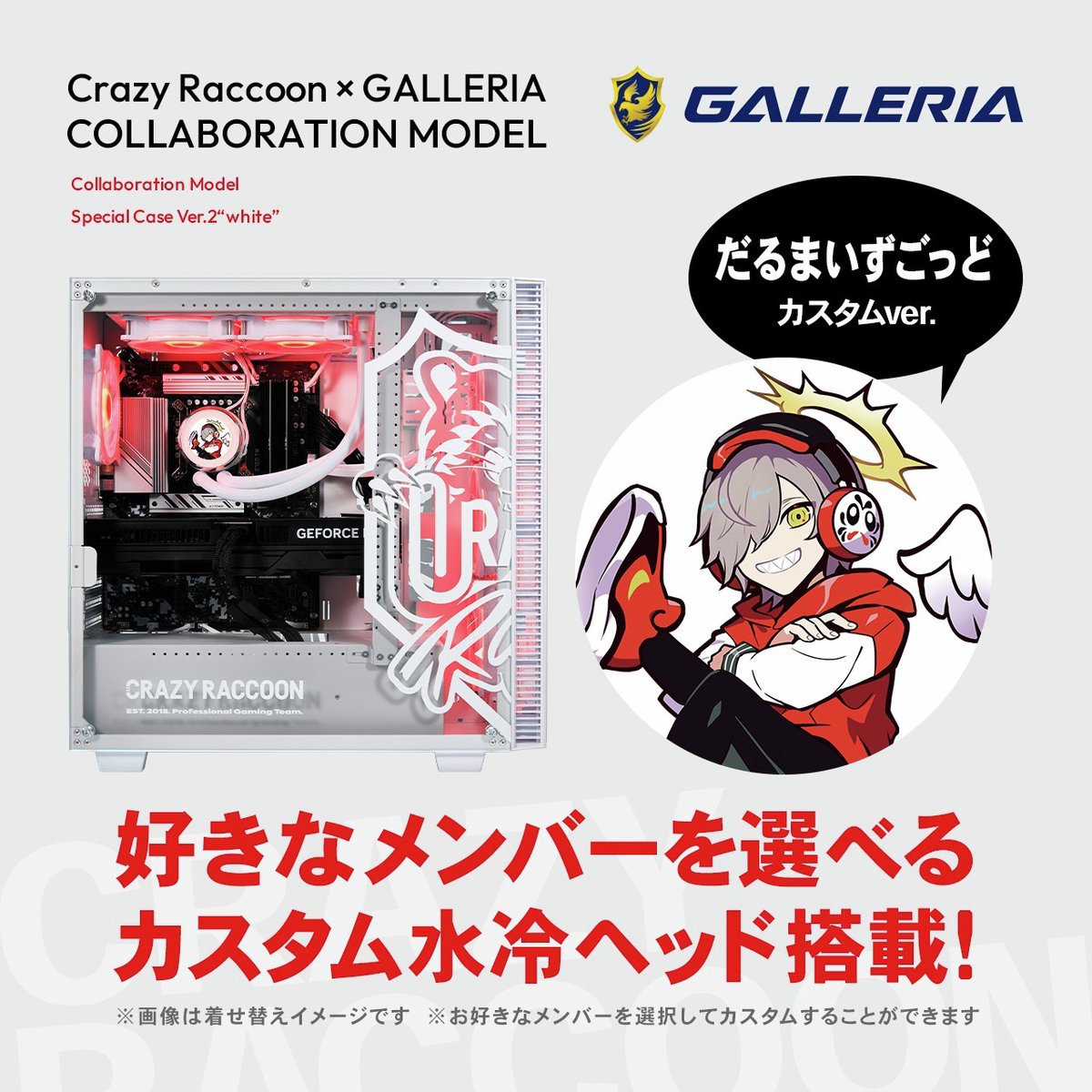 GALLERIA ／ Crazy Raccoon コラボモデルは、 好きなメンバーを選べる