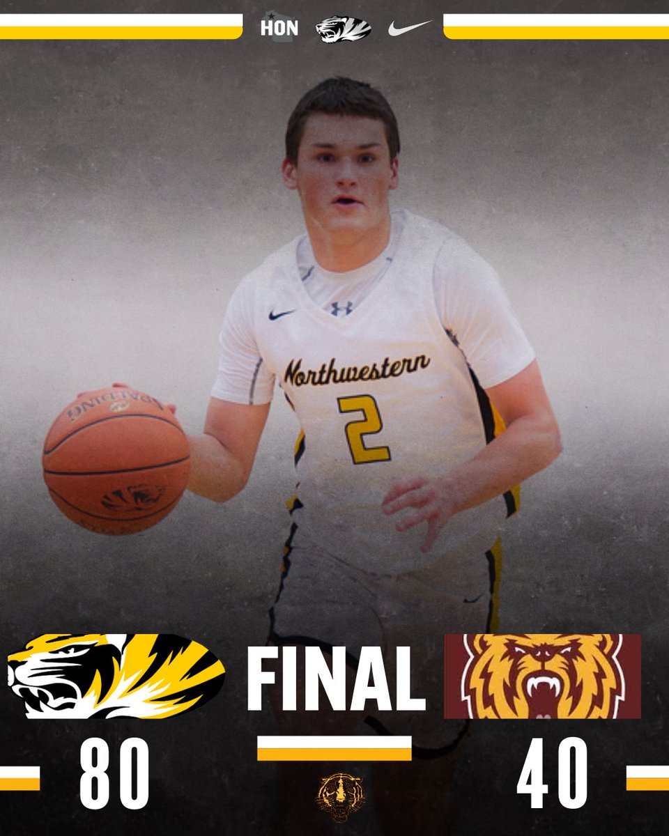 ‼️ TIGERS WIN ‼️

Northwestern 80
Barron 40

Dominant win at home! We pick up
another conference sweep with all 3 levels winning! At home next Monday vs SCF! 

Kam Kroll 28
Tysen Teal 18
Ethan Harms 10

#NEVERSATISFIED
#FAMILY
#GOTIGERS