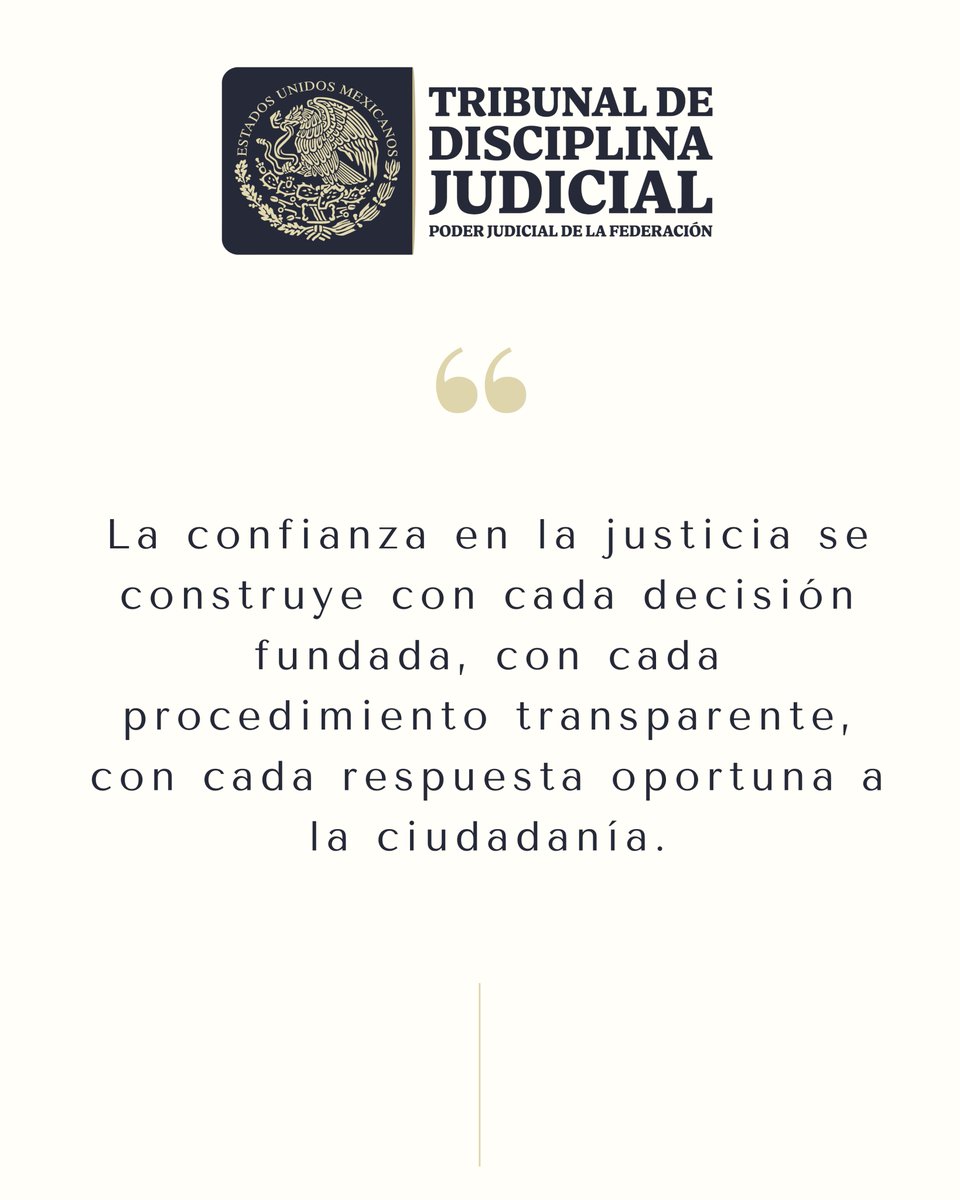 Desde el TDJ trabajamos en fortalecer la confianza ciudadana en el sistema de justicia. 🏛️
¿Cómo? ⚖️
✅ Con cada decisión fundada
✅ Con cada procedimiento transparente
✅ Con cada respuesta oportuna
La confianza no se decreta. Se gana.
#TDJMEX