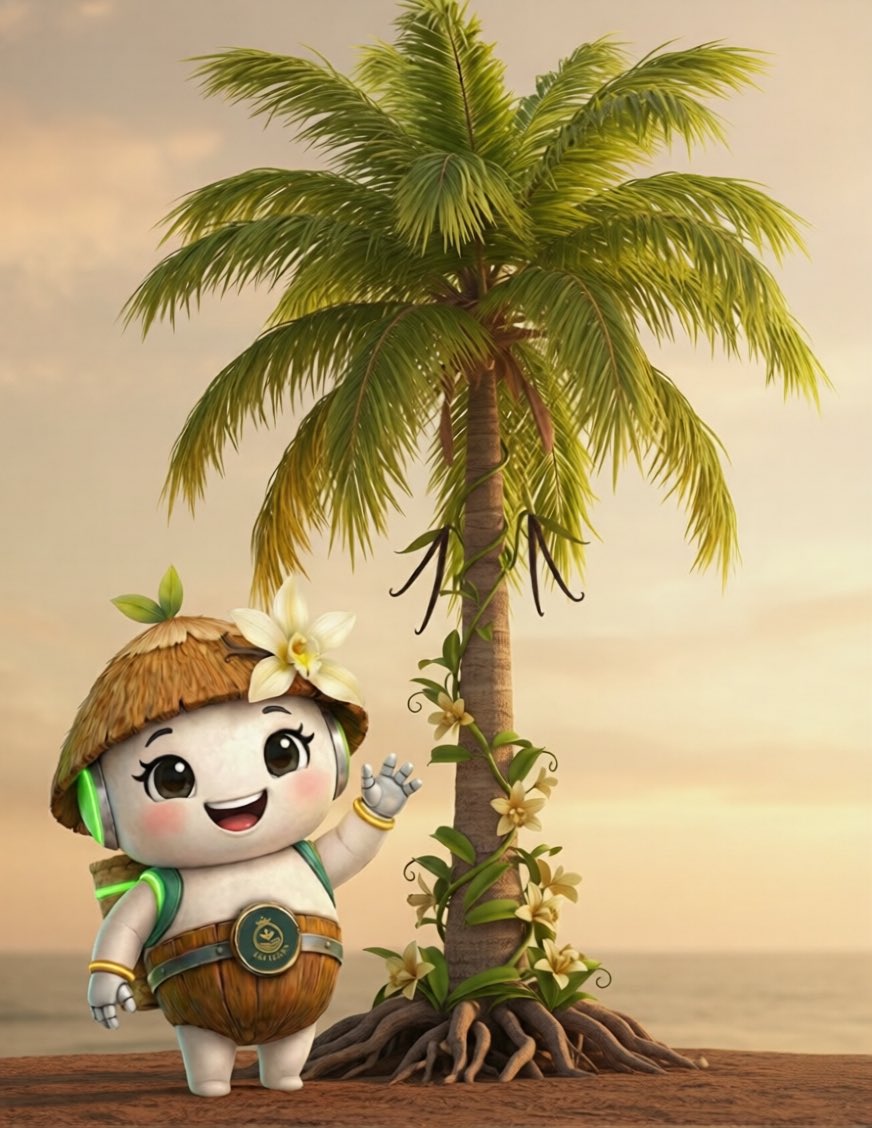 raitokenio's tweet image. Berdiri kokoh meski diterpa angin dan disapa air laut, kelapa dan vanili tetap tumbuh menghasilkan manfaat yang jernih, menyegarkan, dan bernilai bagi kehidupan. Inilah RAI Token menghadirkan kekuatan, transparansi, dan kebermanfaatan melalui dukungan teknologi blockchain.