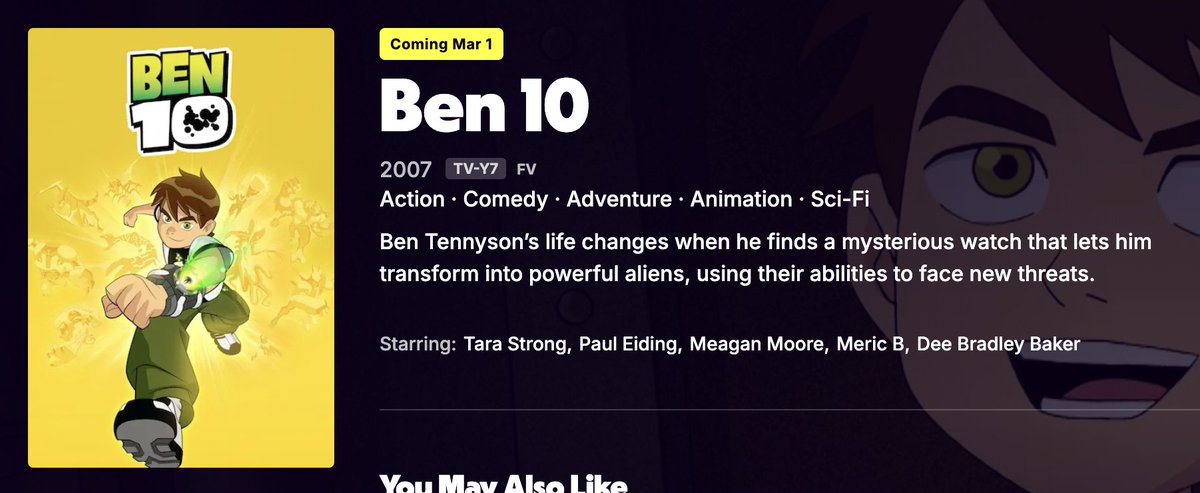 SEVERAL big CN/WB titles coming to Tubi on March 1:
- Animaniacs
- Ben 10 (classic)
- Codename: Kids Next Door
- Courage the Cowardly Dog
- Foster's Home
- The Powerpuff Girls (seemingly the classic despite the poster)
- Teen Titans

(source: Broken Saw/Pepsiman)