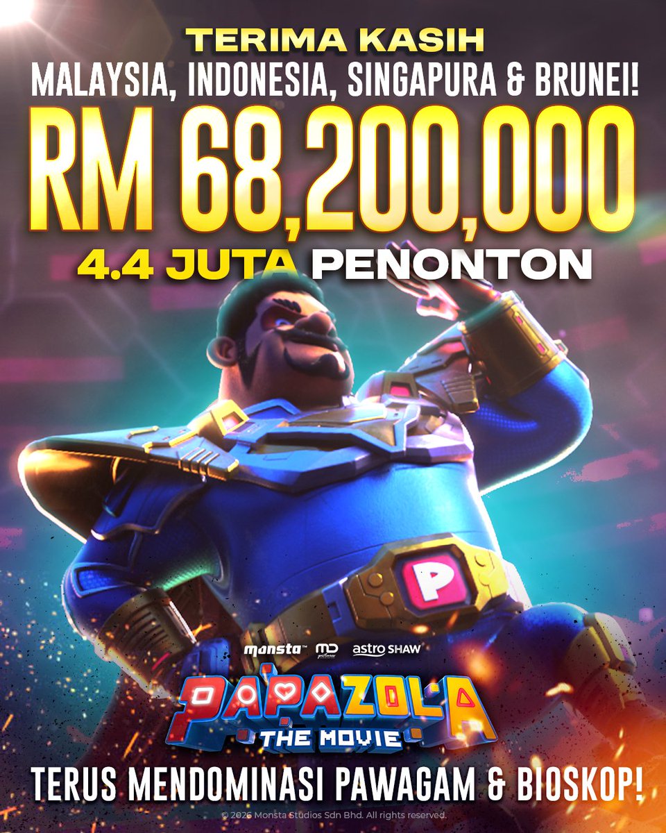 Alhamdulillah dan terima kasih atas sokongan semua. Teruskan menonton dan menyokong #PapaZolaTheMovie