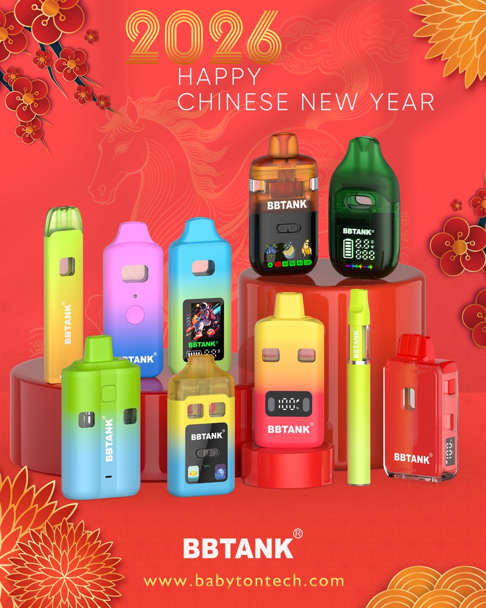 bbtank_classic's tweet photo. 🔔 🥰 🔔
You’ve got Chinese New Year wishes from BBTANK 🎉
Don’t forget to "accept" it 📲 😉

#SpringFestival #CHINESENEWYEAR2026 🎊🐎
#airdrop #newyearblessing 💚

#bbtank #oemvape #cbdvape #thcvape #hempvape #delta8vape #hhcvape #delta9vape https://t.co/MWoLhnN26E