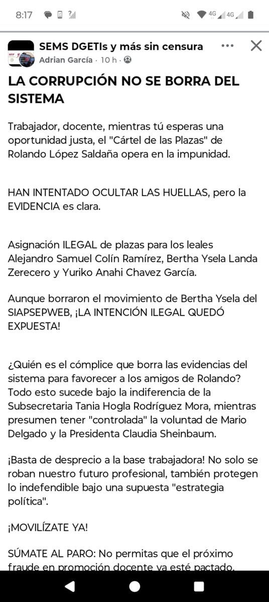MoDiaz76's tweet photo. LA CORRUPCIÓN NO SE BORRA DEL SISTEMA @SEP_mx @Claudiashein https://t.co/bzkqdbHFqJ