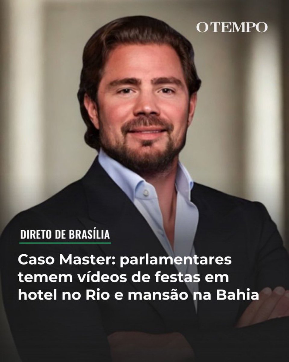 CASO MASTER: Parlamentares temem vídeos de festas em hotel no Rio e mansão na Bahia.

“Enquanto o Supremo Tribunal Federal (STF) analisa a suspeição do ministro Dias Toffoli como relator do caso Master, parlamentares que frequentavam festas promovidas pelo banqueiro Daniel