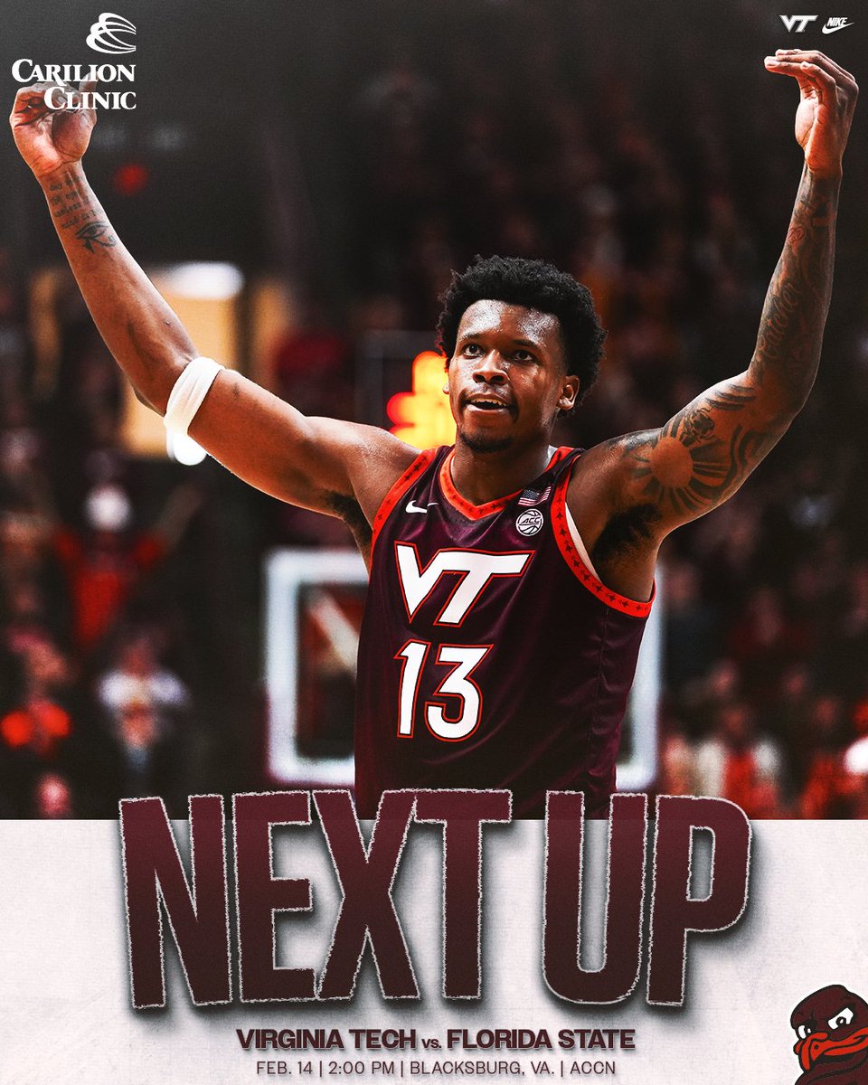 HokiesMBB's tweet photo. Bring your Valentine. Bring the energy. 🔊🔊🔊

🤝 @CarilionClinic https://t.co/WF9nJNujzB