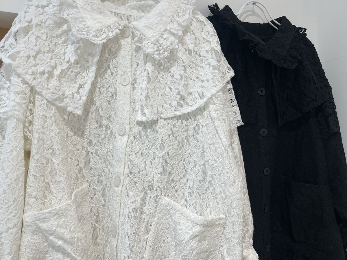 ▷新作情報 レースケープジャケット オフホワイト/ブラック ¥16,500