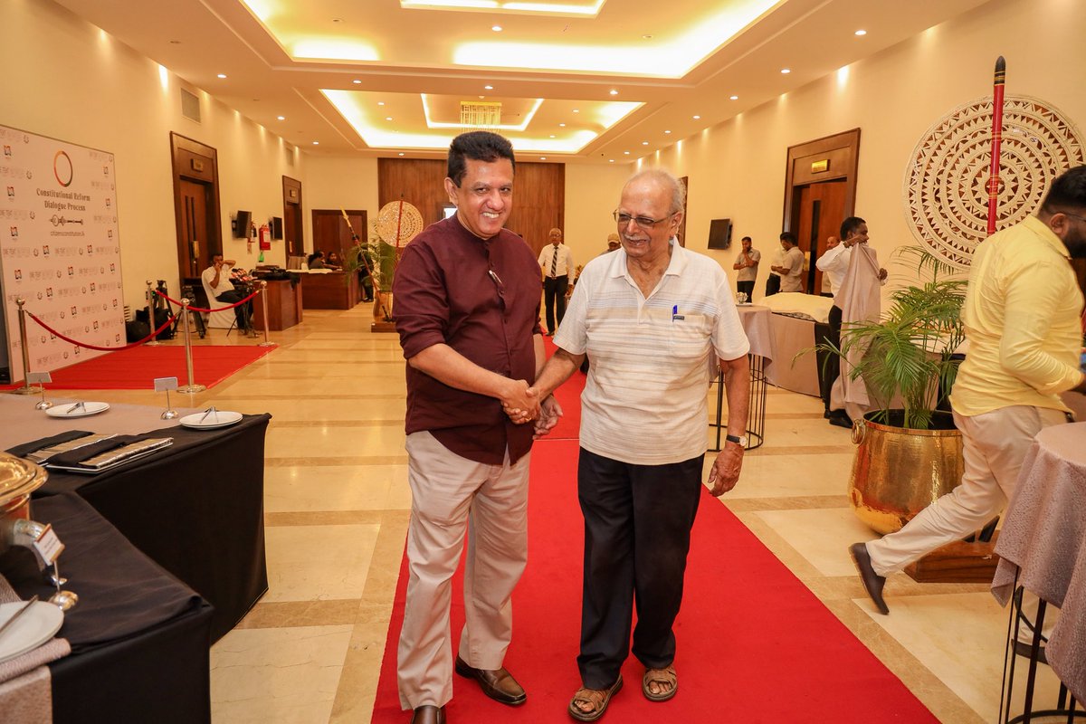 charith9's tweet photo. Deeply saddened to hear about the passing of Tissa Vitharana.

Just last week, I had the privilege of meeting him at the Constitutional Dialogue held at Bandaranaike Memorial International Conference Hall (BMICH), an initiative by Onetext and  organised by @NexusLK. Even at this stage of his life, he remained intellectually sharp, principled, and deeply committed to constitutional reform and democratic progress in Sri Lanka.

Prof. Vitharana was not only a seasoned political leader but also a rare bridge between scholarship and public service. His long engagement with constitutional debates reflected consistency, patience, and an unwavering belief in pluralism and dialogue.

Sharing these photos from our recent meeting makes this loss feel even more personal. Sri Lanka has lost a thoughtful statesman and a lifelong advocate of democratic reform.

May he attain the supreme bliss of Nirvana.