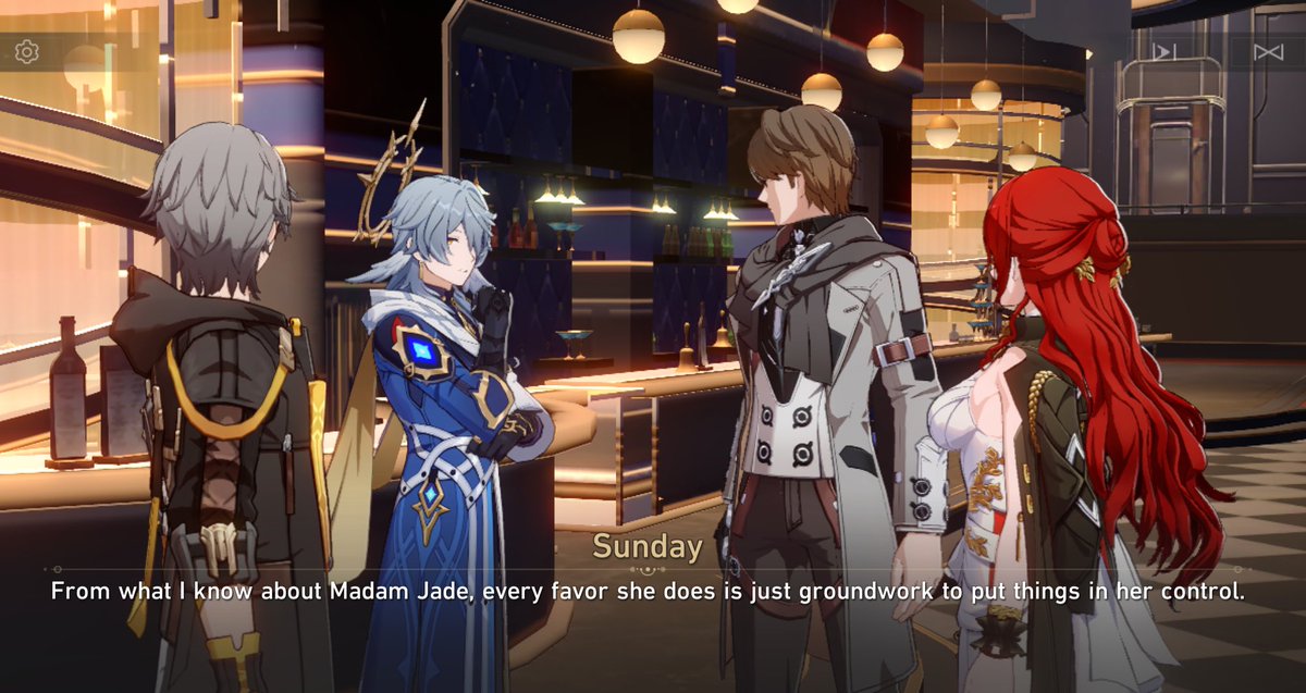 weltjoachim8's tweet image. HSR spoilers
.
.
.
I love how Himeko includes Sunday’s opinion in the Astral Express voting. And when confirming he also speaks like a member of AE too.
The birdie is a part of our family now 🙏🙏🙏