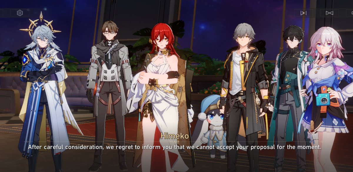 weltjoachim8's tweet image. HSR spoilers
.
.
.
I love how Himeko includes Sunday’s opinion in the Astral Express voting. And when confirming he also speaks like a member of AE too.
The birdie is a part of our family now 🙏🙏🙏