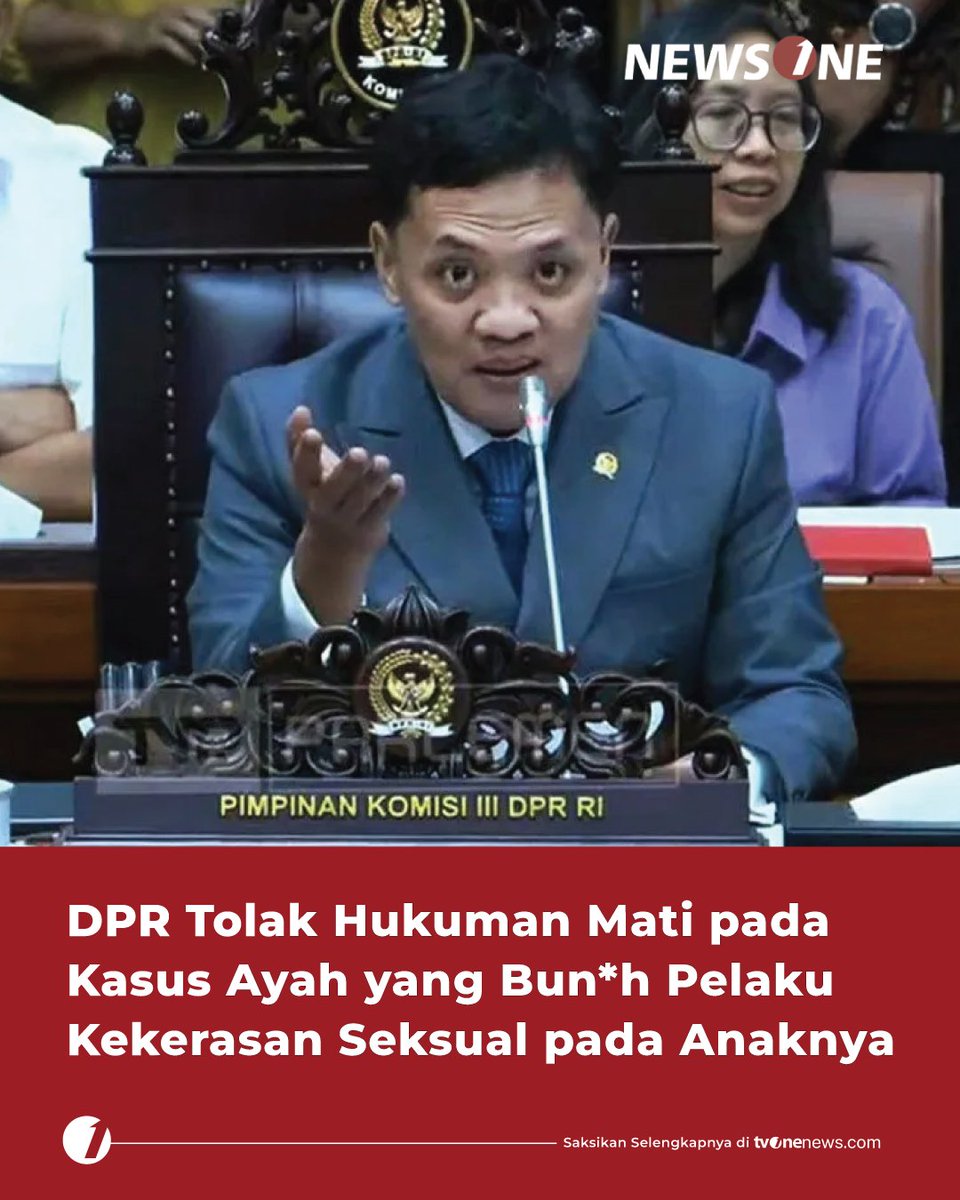 Ketua Komisi III DPR RI Habiburokhman menyampaikan penolakan hukuman m*ti terhadap seorang ayah yang membun*h F, pelaku kekerasan seks*al kepada anaknya, di Sumatera Barat.

Berita lainnya di tvonenews.com
#HardNews_Viral #NewsOne #CariBeritaditvOne #Pelecehan #NO04