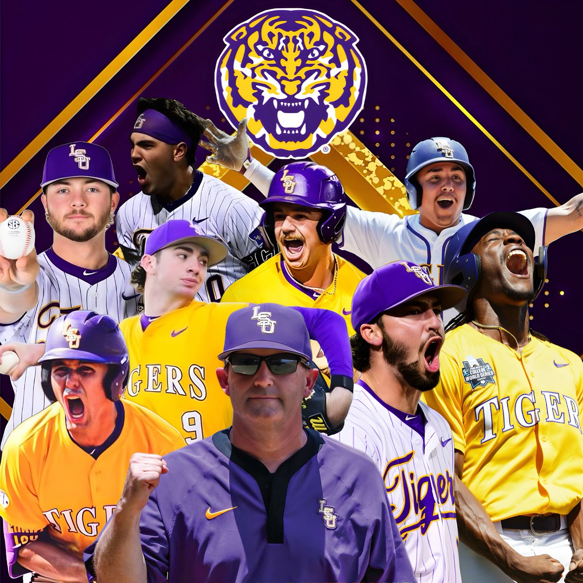 SethMBlessing's tweet photo. Let’s Run It Back 😤⚾️🟣🟡🐯
2026 LSU TIGERS BASEBALL
LET’S GEAUX!

#LSUBaseball2026 #GeauxTigers
#LSUTigers #TigersOnTop
#LSUPitchers #LSUBaseballFamily
#AlexBoxMagic #TigersInTheOutfield
#LSU2026Season #LSUProud
#FutureMLBTigers #ForeverLSU
#LSUbaseballlineup https://t.co/ZmUY3tVRF4