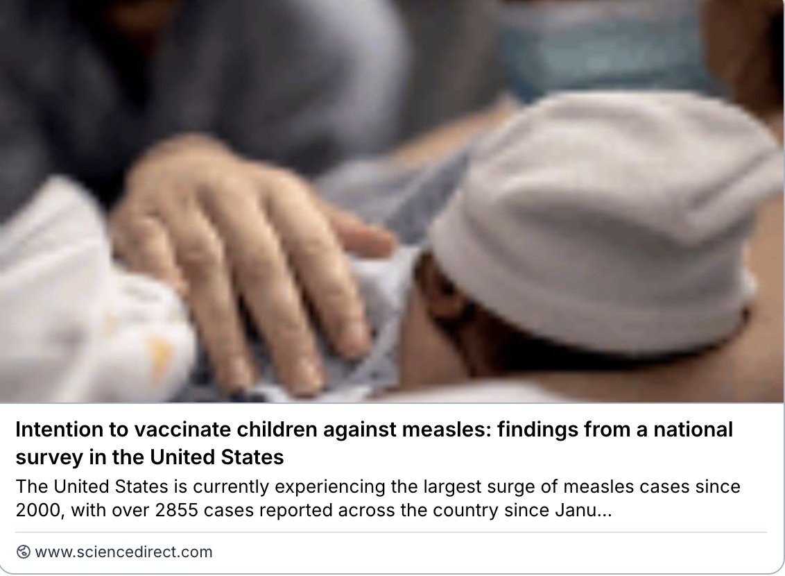 KrutikaKuppalli's tweet photo. 🚨🆕 Excited to share our new paper on #measles #vaccination attitudes in the United States🇺🇸 published in the #Lancet Regional Health - Americas

As measles cases surge 📈 to the highest levels since elimination in 2000, we wanted to understand U.S. adults intention to vaccinate children against measles 

Here’s what we found. 🧵👇
https://t.co/NjsqXgLHC2