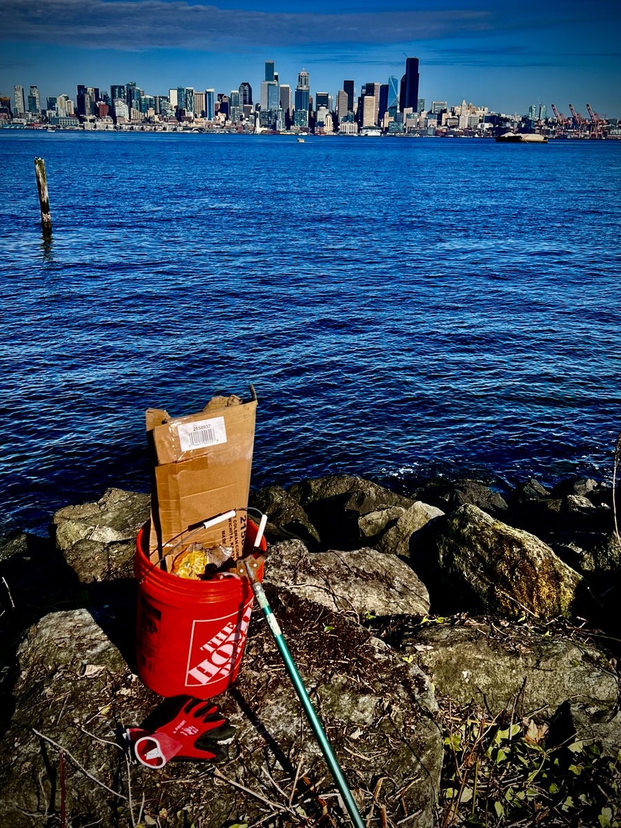 Got in a beach area litter clean-up today at West Seattle's Sea Crest Waterfront Park. Puget Sound is too great to trash.Please don't litter.