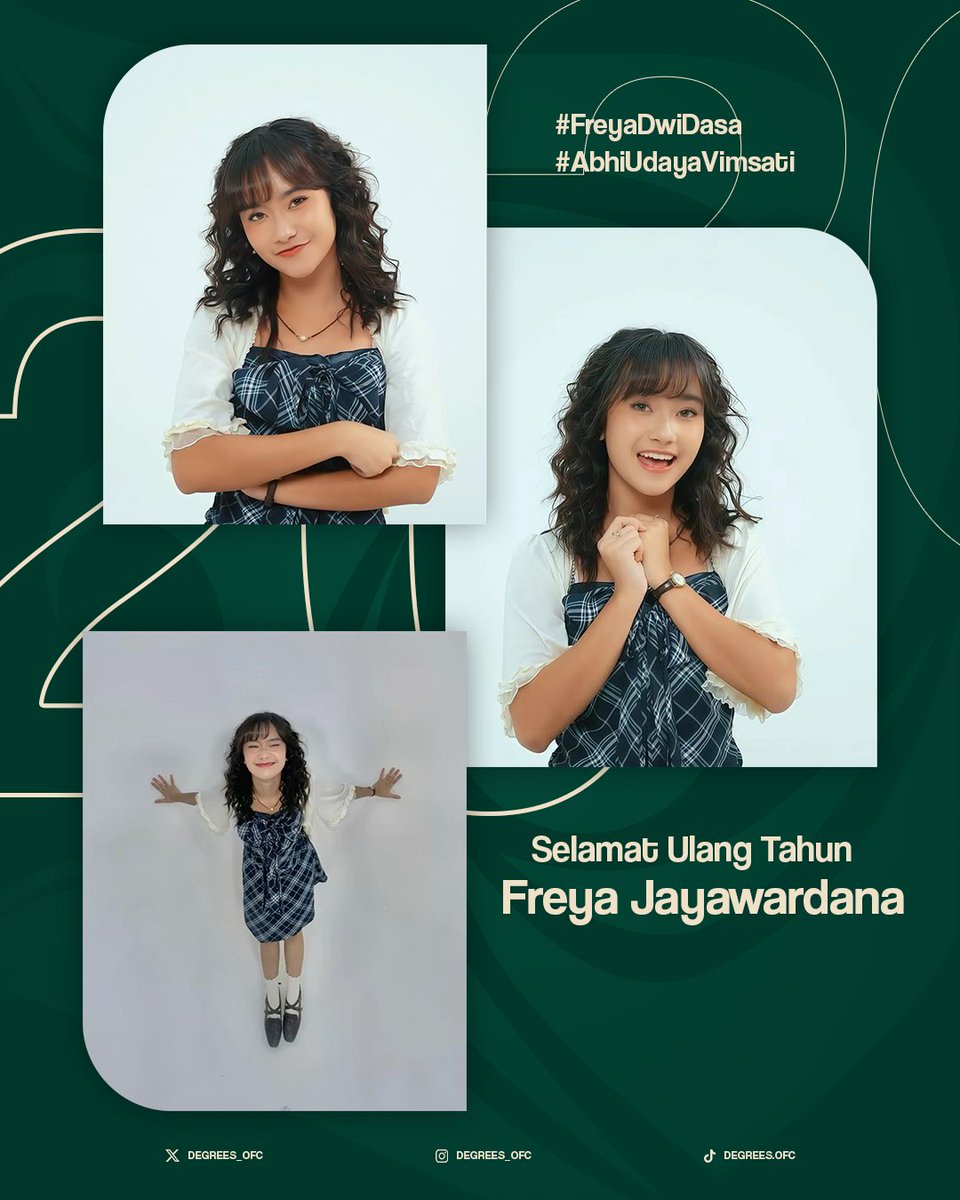 Happy 20th Birthday, Capt <a href="/Freya_JKT48/">Freya Jayawardana</a> 🙆🏻‍♀️

Bab baru, cerita baru. Semoga makin banyak kesempatan baik yang datang, dan semua usaha yang lagi kamu jalanin bisa kasih hasil yang kamu inginkan. Keep growing, keep shining, and enjoy every moment 🤍✨

#FreyaDwiDasa
#AbhiUdayaVimsati