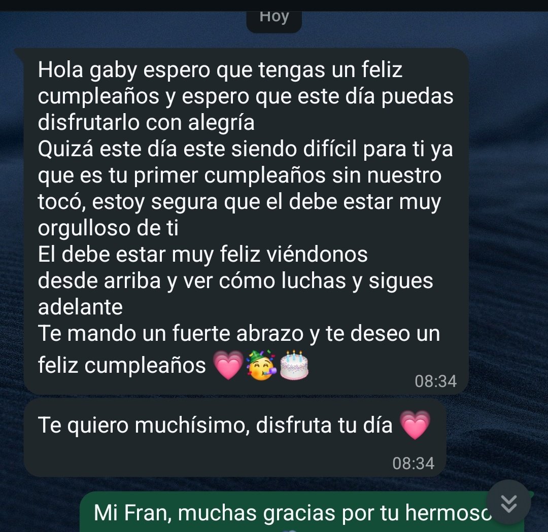 gabyarbol's tweet photo. El mensaje de cumpleaños que me envió mi sobrina,  llegó en lo más hondo de mi corazón. https://t.co/UAuf7fGhEs