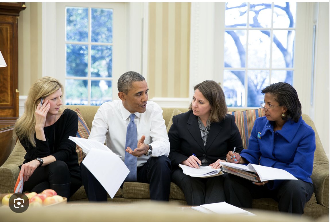 RealSLokhova's tweet photo. "Lisa" Monaco, who with her friend, Epstein's closest buddy  "Kathy" Ruemmler, was planning to visit the Epstein island, is on Obama's left in this picture. 

Next to her is Susan Rice, later represented by Kathy Ruemmler during Russiagate.

Kathy is on Obama's right. https://t.co/HtSg2R502H