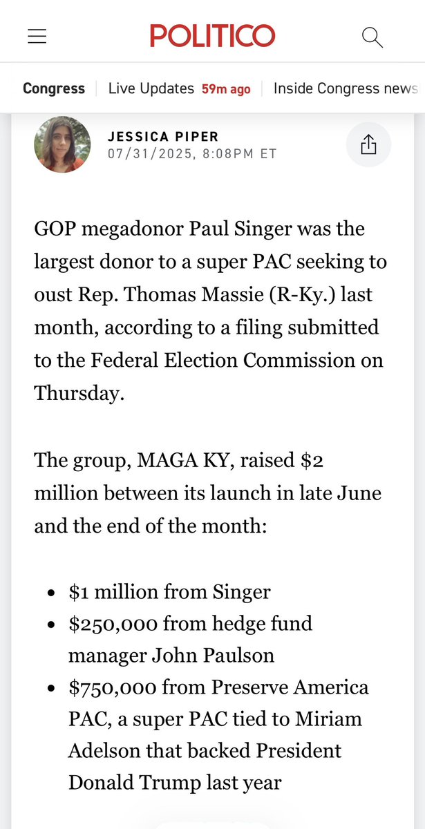 <a href="/RepThomasMassie/">Thomas Massie</a> <a href="/TheRISEofROD/">Machiavelli</a> <a href="/SaraHigdon/">Sara Higdon</a> Out of state multibillionaire jew John Paulson spent 1/4 million dollars trying to oust Thomas Massie from Congress. 
John Paulson didn’t appreciate Massie’s disclosure implicating him in raping gentile children.