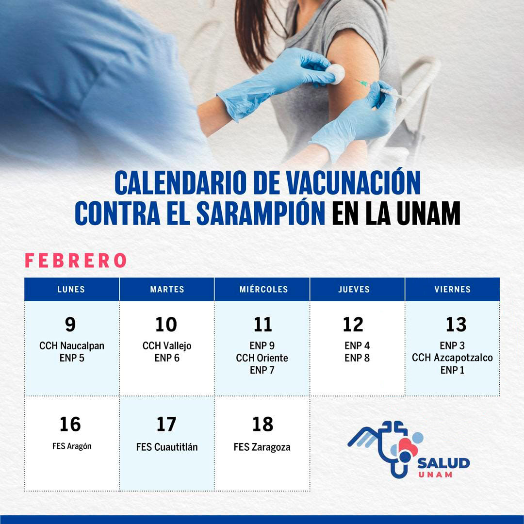 UNAM_MX's tweet photo. Vacúnate contra el sarampión 👇. https://t.co/DuWlTEiScs