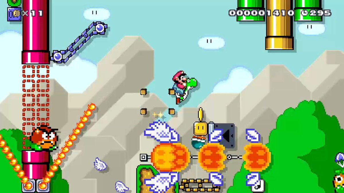 Dahweirdacus's tweet photo. Clear check grind for the final level of my #TeamPipe Super World has definitely been a grind. PB? Got to a standing shell jump just before the very end. 👀 I was right there!😔
Here's teaser photos of levels made by SquinkATL, @SuperJelite , JewMstr87, and me!
#SuperMarioMaker2 https://t.co/Fd0wFugcal